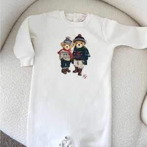 RALPH LAUREN Baby Unisex Polo Bear Fleece Coverall / 9M